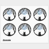 猫ステッカーおもしろいハロウィーン猫ステッカー猫好き ラウンドシール (シート)