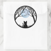 猫ステッカーおもしろいハロウィーン猫ステッカー猫好き ラウンドシール (バッグ)