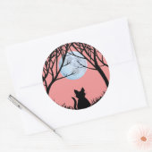 猫ステッカーおもしろいハロウィーン猫ステッカー ラウンドシール (封筒)