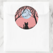 猫ステッカーおもしろいハロウィーン猫ステッカー ラウンドシール (バッグ)