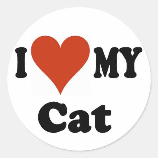 猫ステッカーが大好き ラウンドシール (正面)
