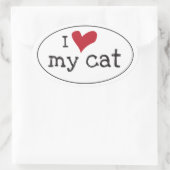 猫ステッカーが大好き 楕円形シール (バッグ)