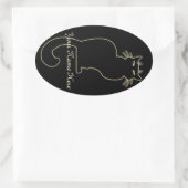 猫ステッカーパーソナライズされた猫好き 楕円形シール (バッグ)