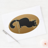 猫ステッカーパーソナライズされた猫好き 楕円形シール (封筒)