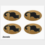 猫ステッカーパーソナライズされた猫好き 楕円形シール (シート)