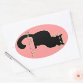 猫ステッカーパーソナライズされた猫好き 楕円形シール (封筒)