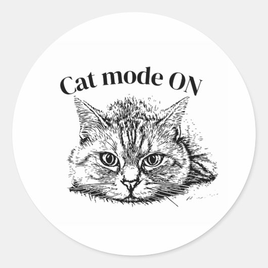 猫ステッカー ラウンドシール (正面)