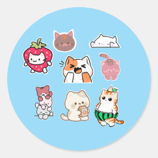 猫ステッカー ラウンドシール