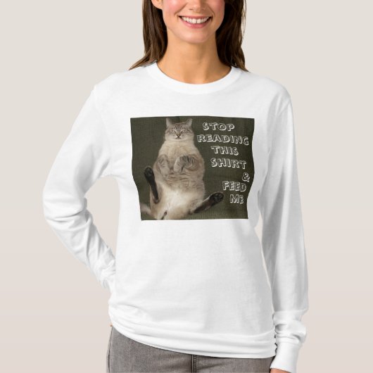 猫ストップのシャツと私の女の読フード付きスウェットシャツ Tシャツ (正面)