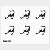 猫ストレッチシルエット ラウンドシール (シート)