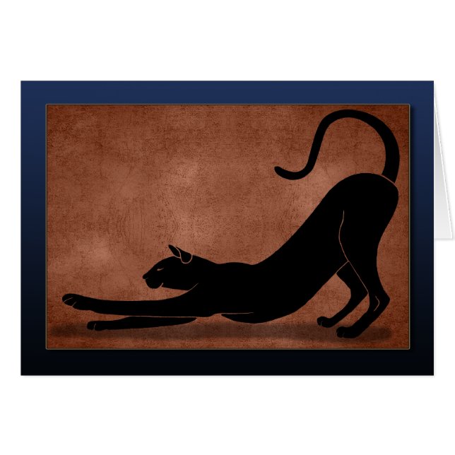 猫ストレッチ – 青 (正面横)