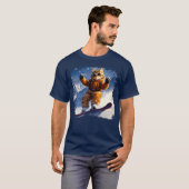 猫スノーボーおもしろいド Tシャツ (正面フル)