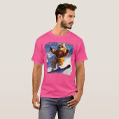 猫スノーボーおもしろいド Tシャツ (正面フル)