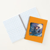 猫スパイラルノート付き可愛い魔女 ノートブック (内部)