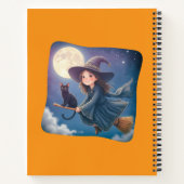 猫スパイラルノート付き可愛い魔女 ノートブック (裏面)