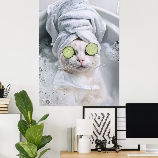 猫スパデイウォールアートギフト ポスター (ホームオフィス)