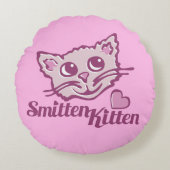 猫スミッテン子猫顔ハート円枕 ラウンドクッション (正面)