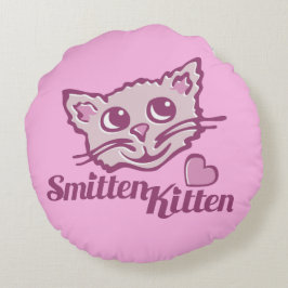 猫スミッテン子猫顔ハート円枕 ラウンドクッション