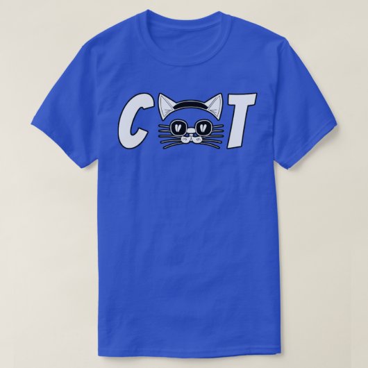 猫タイポグラフィデザイン Tシャツ (デザイン正面)