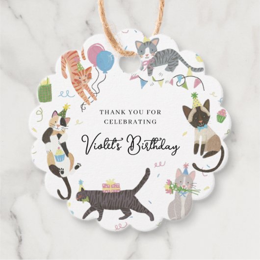 猫タスティックのパーフェクトバースデーパーティーありがとう フェイバータグ (正面)