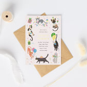 猫タスティック猫の誕生日パーティー金ゴールド 箔招待状