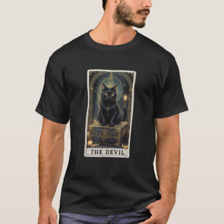 猫タロットカードデビルチルドレスキャットレディーハロー Tシャツ