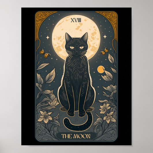 猫タロットカード月タロットカード猫の母の猫, C ポスター (正面)