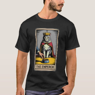 猫タロットカード皇帝猫の食器好きな人への楽しいギフト Tシャツ
