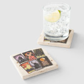 猫タロットカード – ハロウィーン皇后。愚か者 ストーンコースター (横)