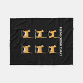 猫チャート猫スケーおもしろいルミーム猫パパ フリースブランケット (正面(横))