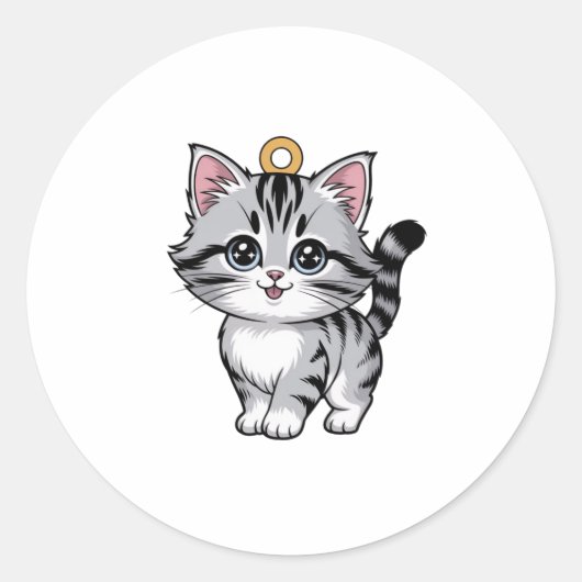 猫チャームシール ラウンドシール (正面)