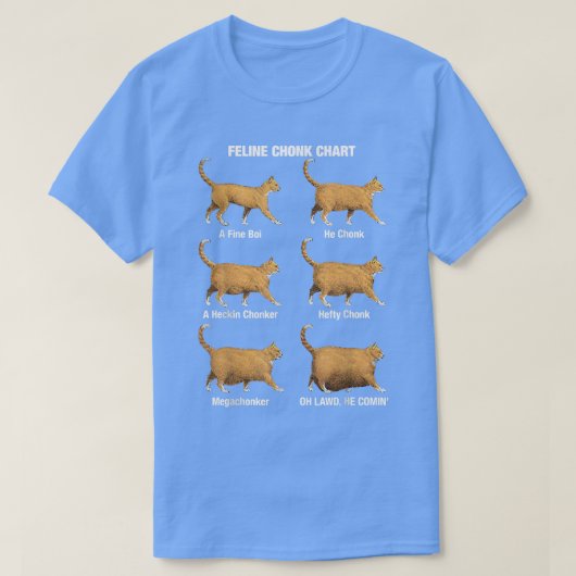 猫チョンク猫チャートおもしろいバンクミーム Tシャツ (デザイン正面)