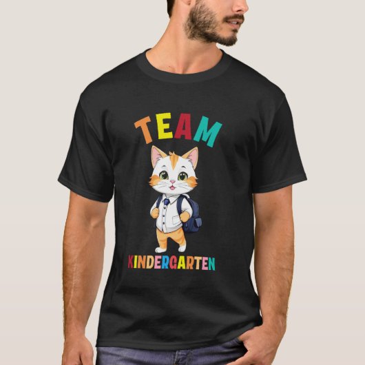 猫チーム 幼稚園 背広 2年生 Tシャツ (正面)