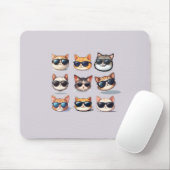 猫テーマおもしろいインライトパープルマウスパッド マウスパッド (マウス)