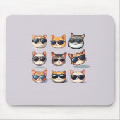 猫テーマおもしろいインライトパープルマウスパッド マウスパッド (正面)