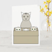 猫テーマの母の日カード カード (黄色い花)