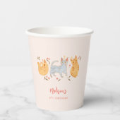 猫テーマガールバースデーパーティー 紙コップ (正面)