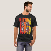 猫デザインと封建時代のスタイル侍子猫玲 Tシャツ (正面フル)