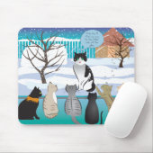 猫デザインマウスパッド（アクア） マウスパッド (マウス)