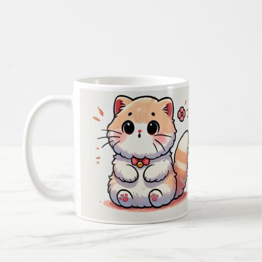 猫デザインマグ/マグ/完全にバランス コーヒーマグカップ (左)