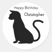 猫デザイン誕生日 ラウンドシール (正面)