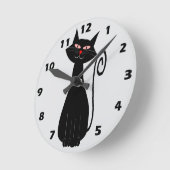 猫デザイン ラウンド壁時計 (傾斜)