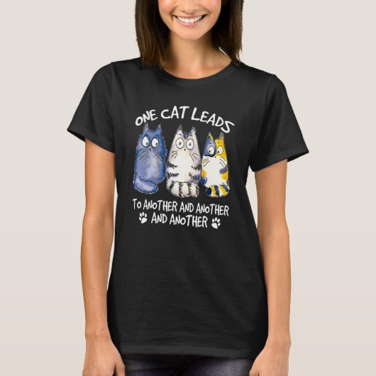 猫デザイン 猫 子猫 二日酔い Tシャツ (正面)