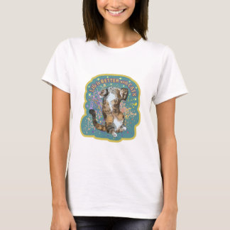 猫デザインTシャツ ネコと一緒なら人生は完璧 Tシャツ