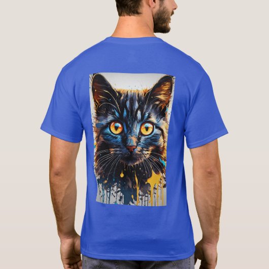 猫デザインTシャツ Tシャツ (裏面)