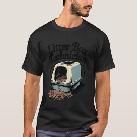 猫トイレ係 ネコ好き ねこ ネコ Tシャツ (正面)