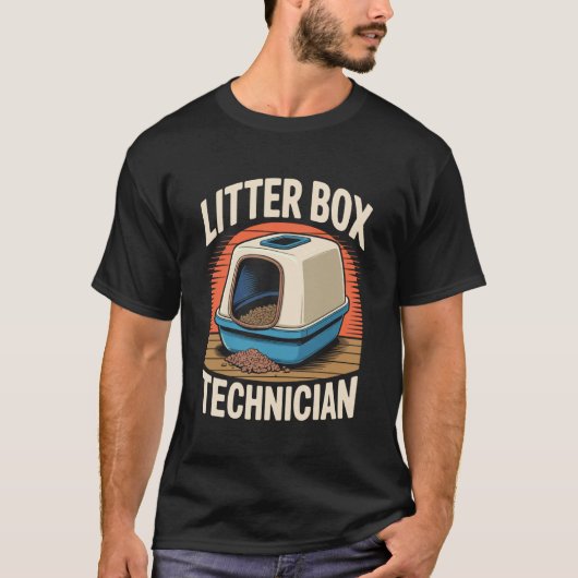 猫トイレ技師 ネコ好き 猫 1 Tシャツ (正面)