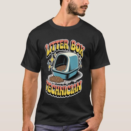 猫トイレ技術者 猫好き 猫 1 Tシャツ (正面)