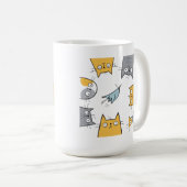 猫トラップ 楽しい かわいい 混乱 猫アート コーヒーマグカップ (正面右)