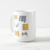 猫トラップ 楽しい かわいい 混乱 猫アート コーヒーマグカップ (正面左)